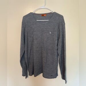 Gray Long Sleeve Tees with Crew Neck